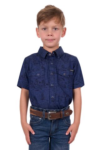 Boy's Drew S/S Western Shirt - P4S3103956