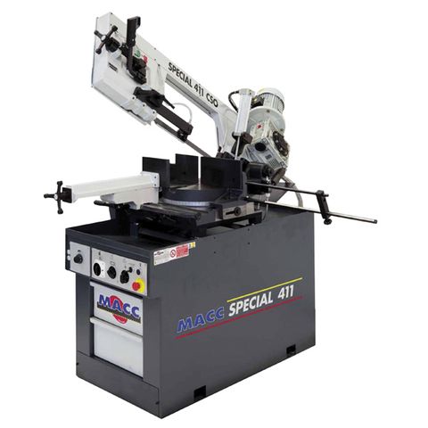 MACC BANDSAW, 300MM CAP,  SWIVEL HEAD, DUAL MITRE, VARIABLE SPEED 240V 1PH, HYD DOWNFEED (1 X CRATE, 1 X CARTON)