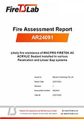 Firetek AC Test Report Image