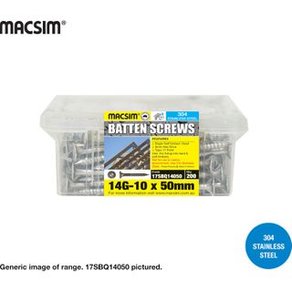 14G X 125MM BATTEN SCREW T17 SS304 TUB 120