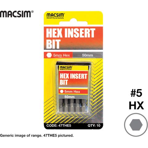 No.5MMx50 HEX DRIVE BIT T/TAC