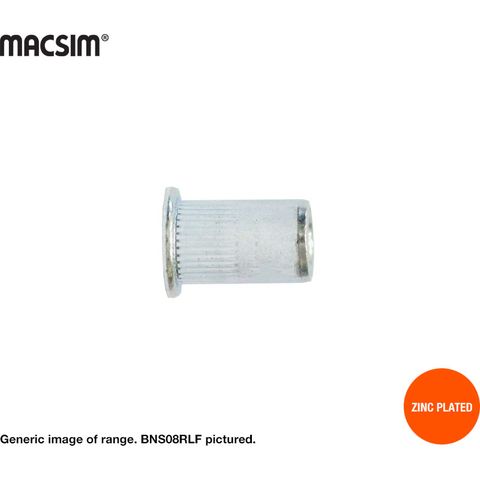 M6x1.0x15.5mm FLAT HD RIBBED LGE FLANGE BLIND NUT