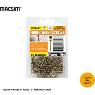 8G X 30MM CSK SEH FIBRE CEMENT SCREW ZP B/P 100