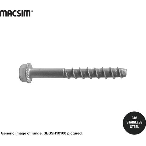 10mm x 100mm 316SS BI-METAL HEX SCREWBOLT