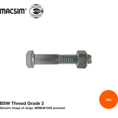 1/2 X 4 BSW MILD STL HEX BN ZN