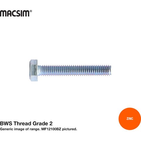 1/2 X 1 BSW M/S HEX SETSCRW ZN