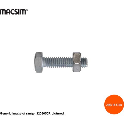 3/8 x 5 HEX BOLT & NUT ZP