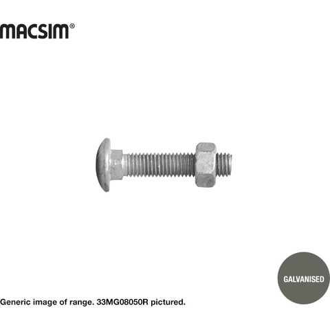 6mm X 75mm GAL CUP HD BOLT&NUT