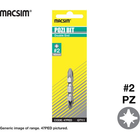 No 2 x 45mm D/E POZIDRIVE BITS