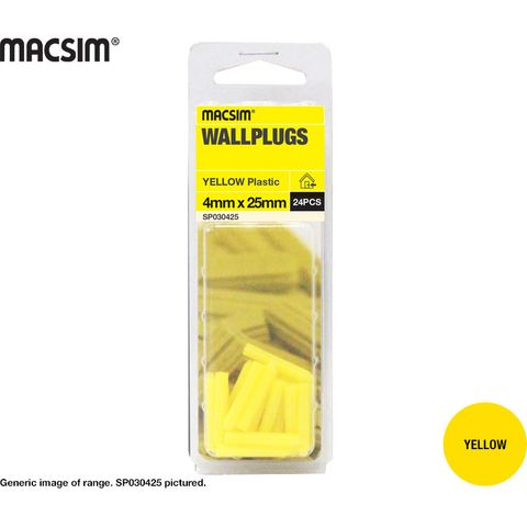 25mm WALLPLUG YELLOW SP