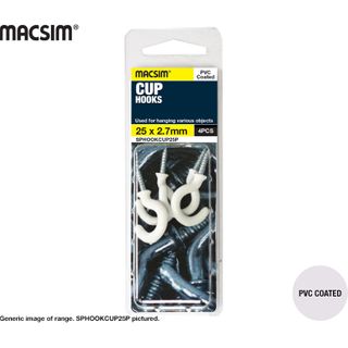 CUP HOOK - PVC COATED 50 X 3.7MM SP