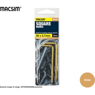 SQUARE HOOK - BRASS PLATED 50 X 3.7MM SP