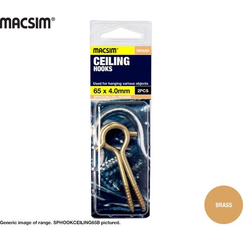 CEILING HOOK - BRASS PLATED 65 X 4.0MM SP