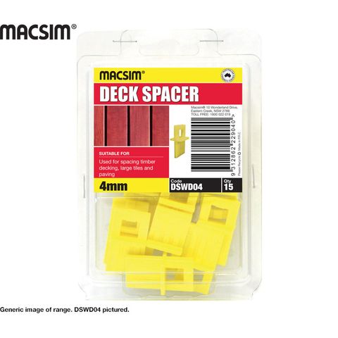 DECK SPACER  FOR WOOD DECKS 4MM YELLOW. BP