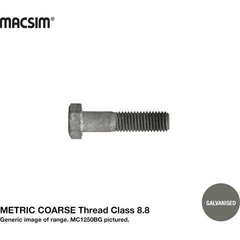 M12 X 80 8.8 CRS H/T B/O GAL