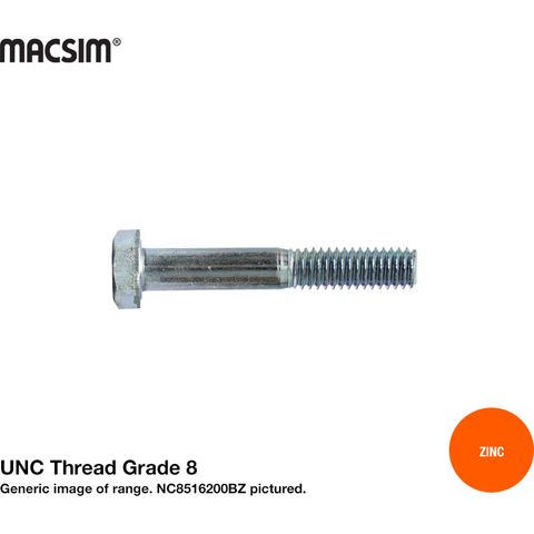 7/8 X 14 UNC GR.8 H/T B/O ZINC