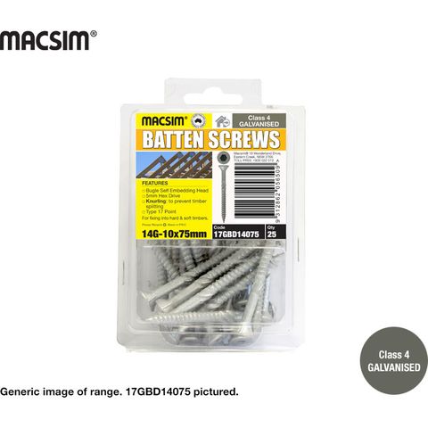 14G X 100MM BATTEN SCREW T17 C4 B/P 25