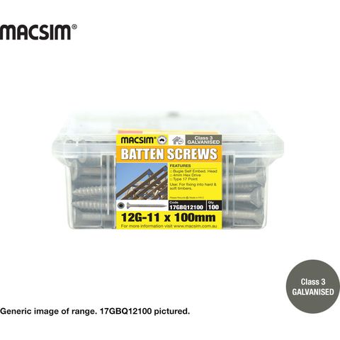 12G X 100MM BATTEN SCREW T17 C3 TUB 100