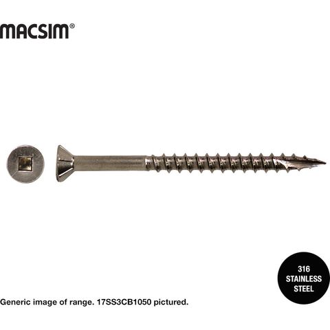 10G X 65MM DECKING SCREW T17 SS316 TUB 500