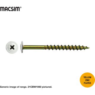 8G X 29MM BTN HEAD CABINET SCREW ZP BOX 1000 WHITE