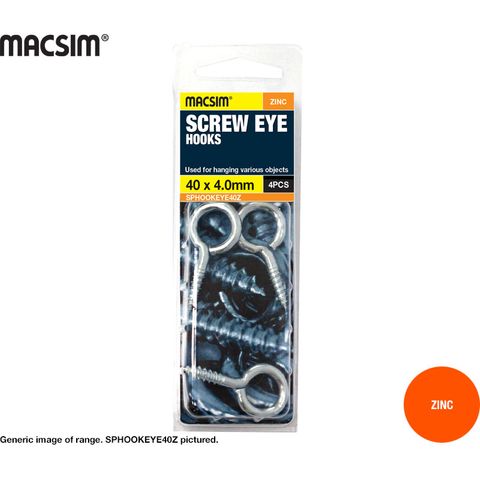 SCREW EYE HOOK - ZINC PLATED 42 X 3.3 X 10MM SP