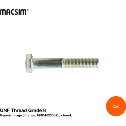 1/2 X 8 UNF GR.8 H/T B/O ZINC