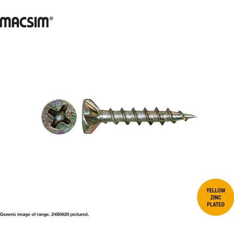 6G X 20MM SEH CHIPBOARD SCREW ZP BOX 1000