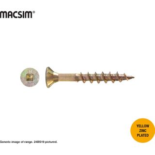 8G X 19MM SQ DR SEH CHIPBOARD SCREW ZP BOX 1000