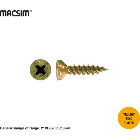 8G X 20MM CSK SEH FIBRE CEMENT SCREW ZP BOX 1000