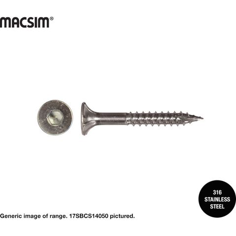 14G X 50MM BATTEN SCREW T17 SS316 BUCKET 1000