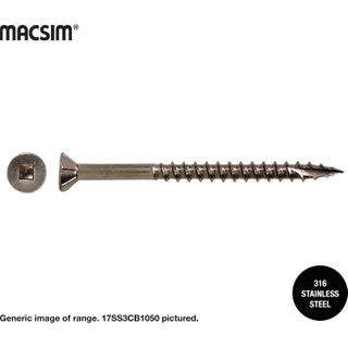 8G X 50MM DECKING SCREW T17 SS316 TUB 1000