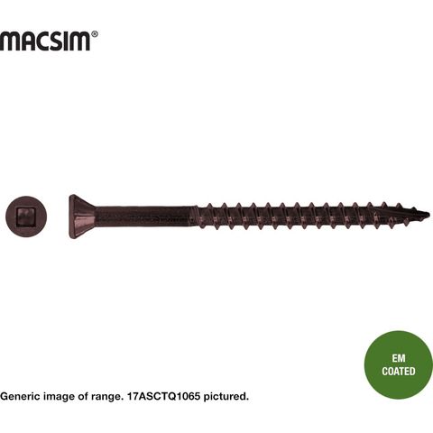 8G X 65MM DECKING SCREW TRIM T17 EM TUB 500