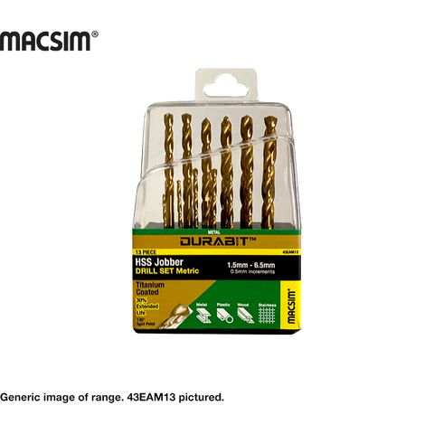 13 PEICE DURABIT METRIC DRILL SET