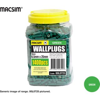 25mm GREEN WALLPLUG BOTLE PK