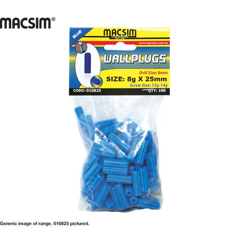 50mm WALLPLUGST/PACK - BLUE