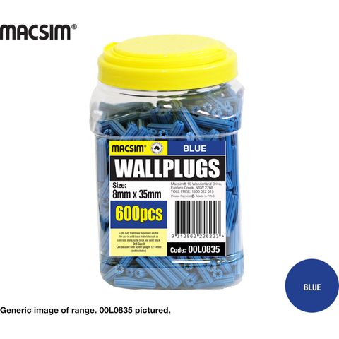 50mm BLUE WALLPLUGS BOTTLE PK