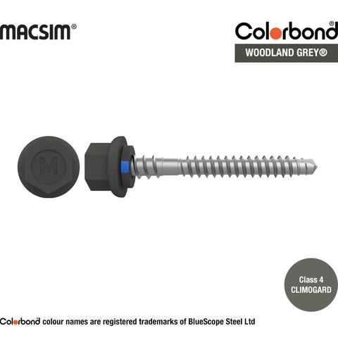 6.3MM X65MM HWF/NEO NYROX ROOF SCR - WOODLAND GREY