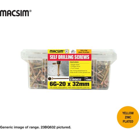 6G X 32MM BUGLE DRYWALL SDS ZP TUB 1000