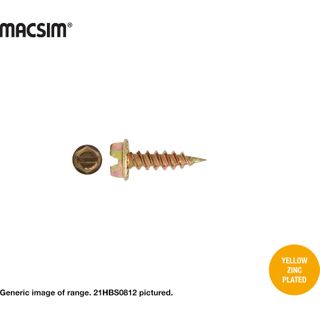 8G X 12MM HEX STITCHING SCREW ZP BOX 1000