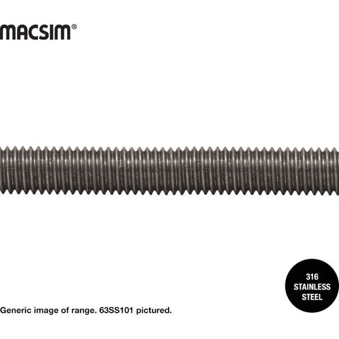 12mmx1m 316 SSTHREADED ROD