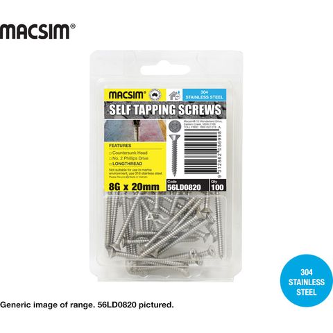 7x25 SS LONGTHREAD SCR B/P