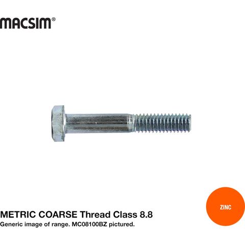 M12 X 16 8.8 CRS H/T B/O ZNC