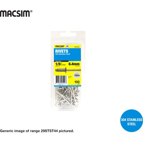 STST4-8 RIVET - CLAM PACK 100