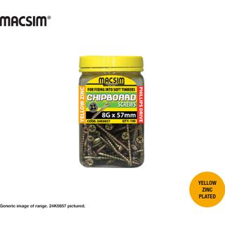 8G X 45MM SEH CHIPBOARD SCREW ZP JAR 200