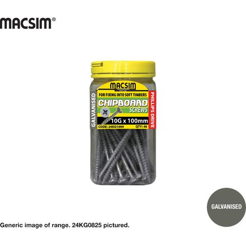10G X 75MM SEH CHIPBOARD SCREW GAL JAR 50