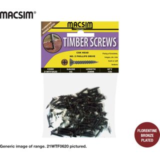 8gx20mm F/B WOODSCREW-P/PK 100