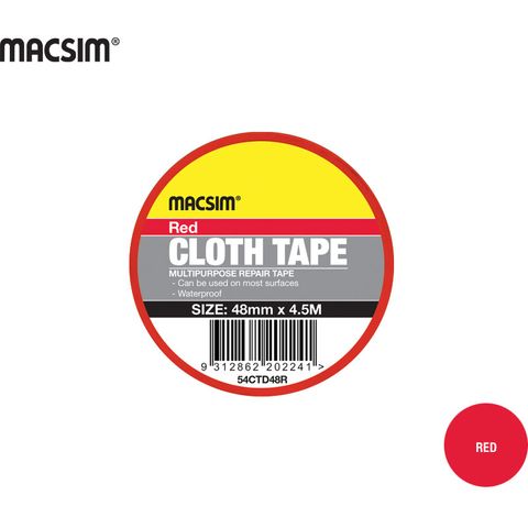 CLOTH TAPE 48mm RED- BOX 12