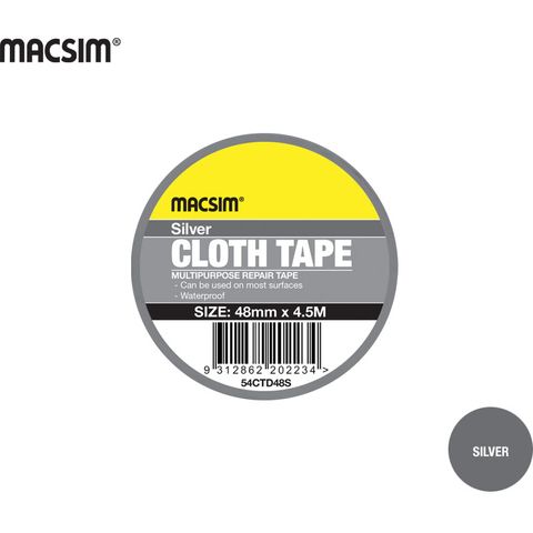 CLOTH TAPE 48mm SILVER- BOX 12