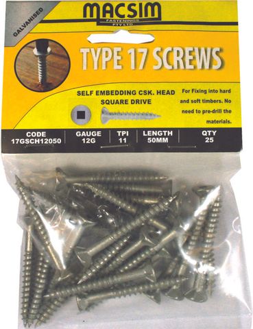 10-12x40GAL CSK SQ.DRV TYPE17