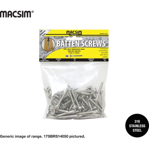 14X100 316SS T17 BATTEN SCR RP